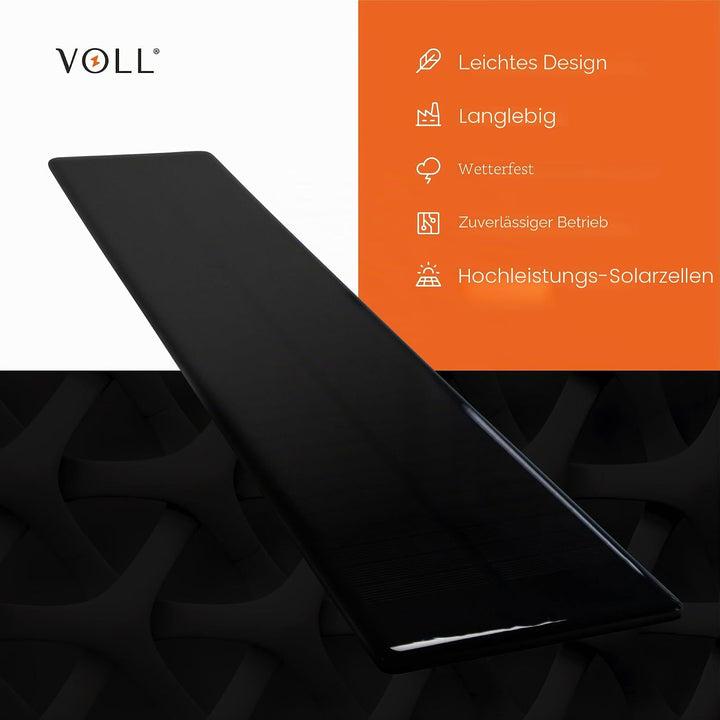 VOLL® Solarpanel Plus für Rolladen/Markisen Antrieb - Mini Generator für elektrisch Rohrmotor/Rollla