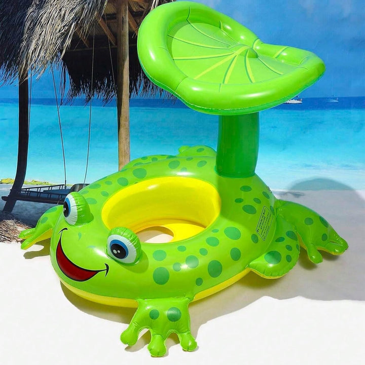 NMM Baby Schwimmring mit Abnehmbarem Sonnendach Grün, Grün