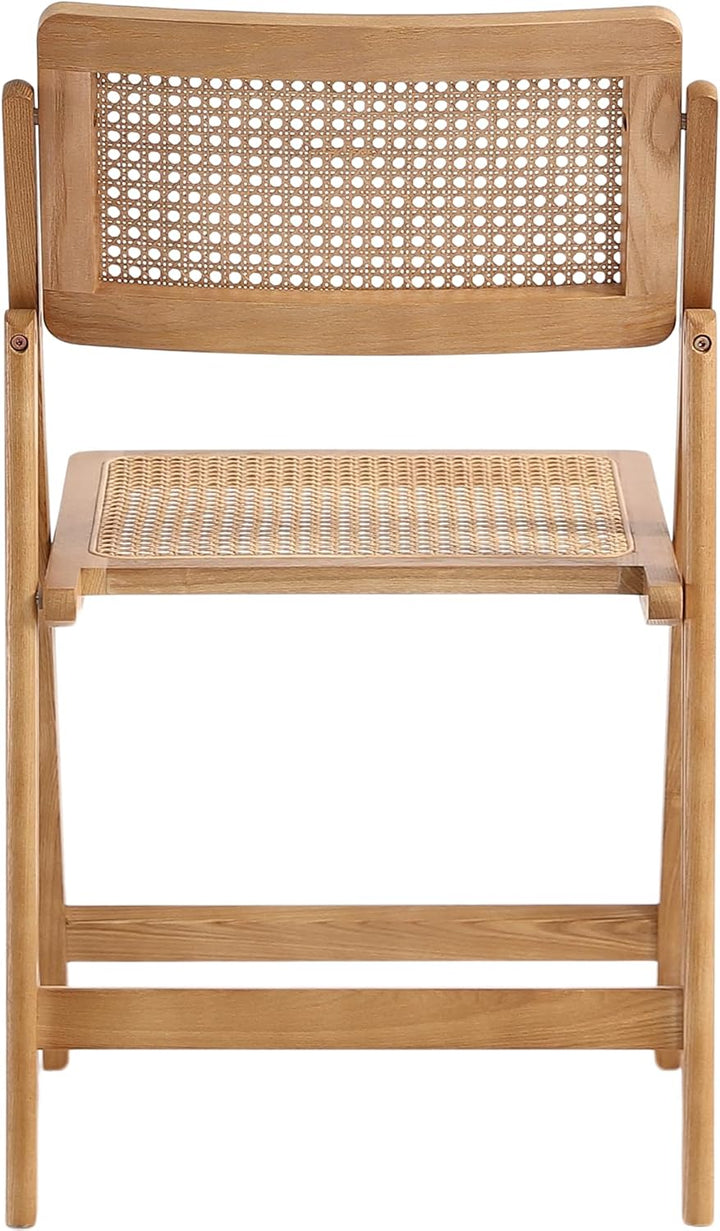 LIMHOME Neu | 2er Set Essstuhl Klappstuhl Holz/Rattanstuhl aus Holz und Wiener Geflecht Holzklappstu