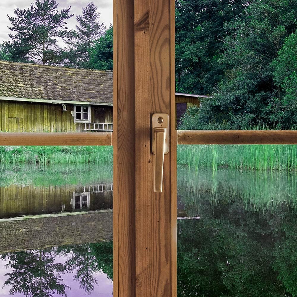 Feeby Viles - Leinwand Bilder - Fensterblick Natur- 90x60 cm- Deko Wohnzimmer - Wandbilder Schlafzim