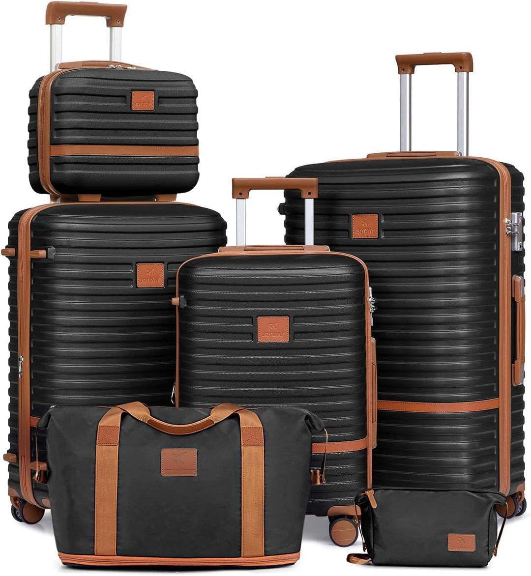 Joyway Kofferset Reisekoffer Set 6tlg Hartschale mit Beautycase Kosmetikkoffe mit 4 Rollen und TSA-S
