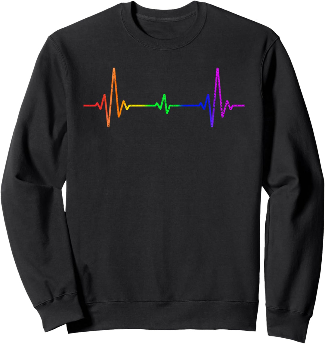 Pride Month Queer LGBTQ Regenbogen Herzschlag LGBT Sweatshirt