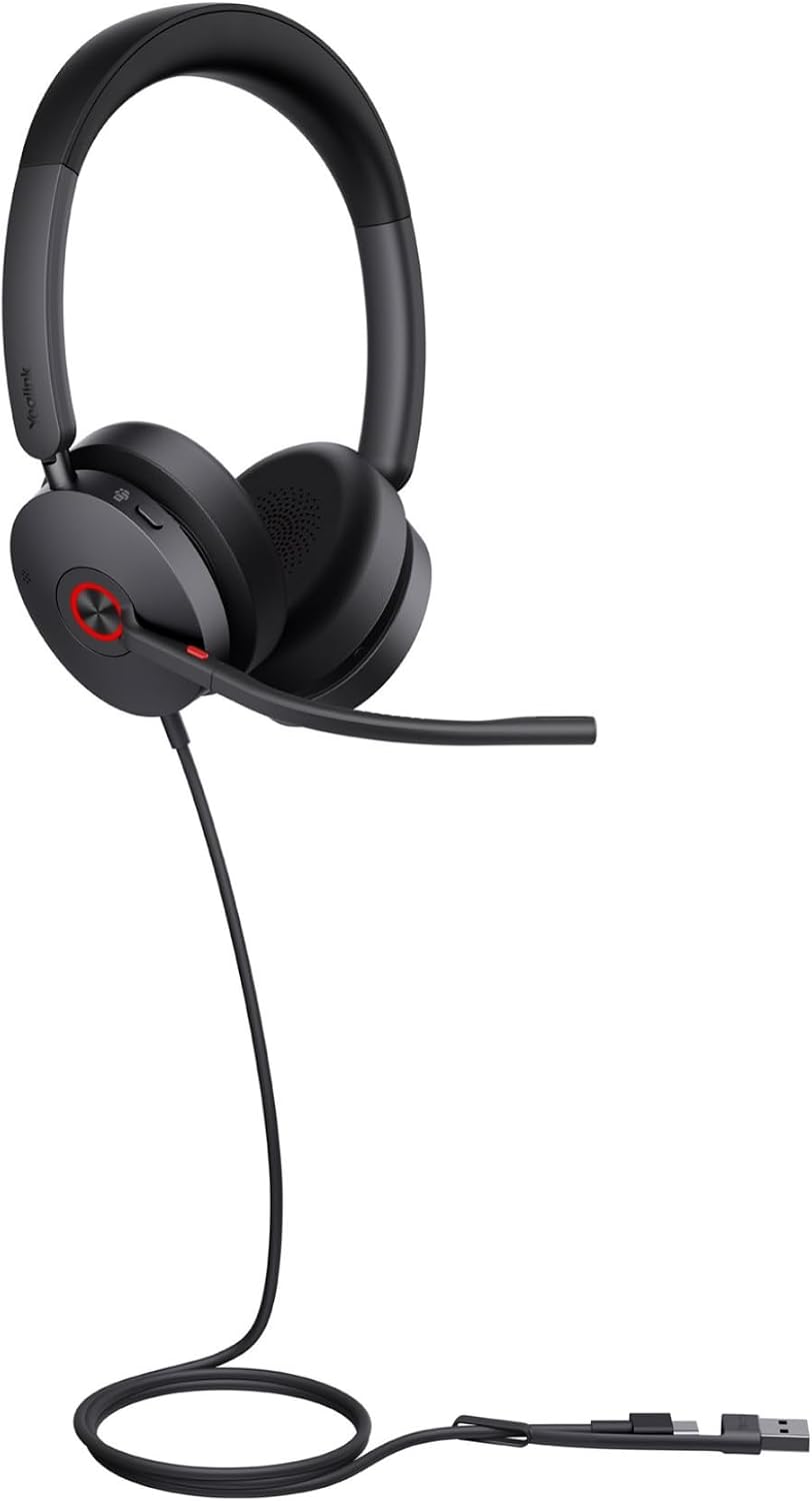Yealink UH48 Dual Teams Headset – USB-C/A, Hybrid ANC, 4-Mikrofon Geräuschunterdrückung, Dual Busyli