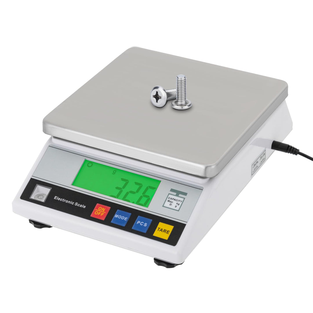Elektronische Laborwaage Digitalwaage 6kg/0,1g | Edelstahl Küchenwaage, LCD Zähl- und Tarafunktion Z