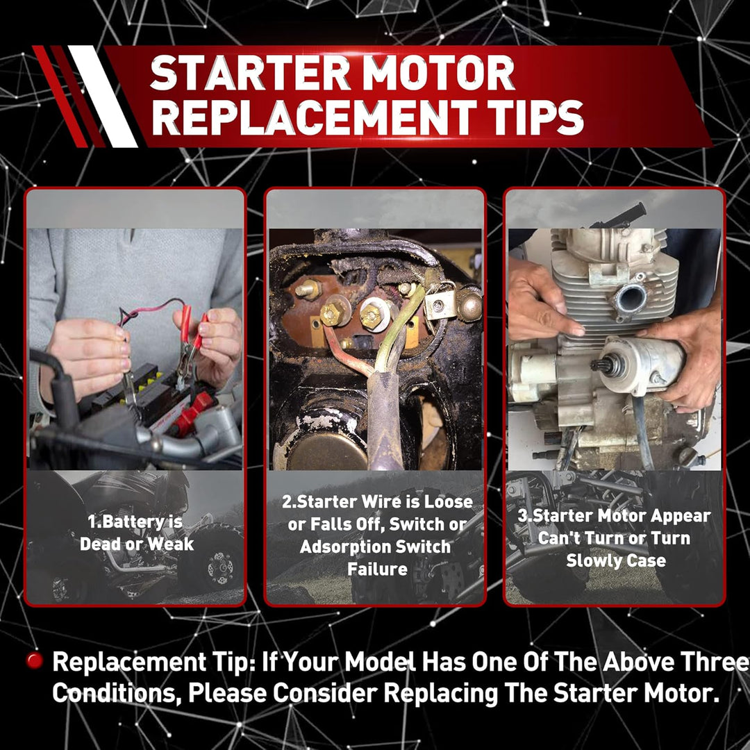 WOOSTAR Elektrischer Anlasser Ersatz für 4 Stroke 50ccm 70ccm 90ccm 100ccm 110ccm 125ccm Taotao Cool