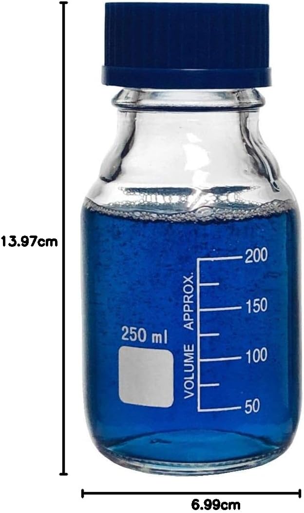 Karter Scientific 251L3 Glasflaschen mit GL45-Schraubverschluss, Borosilikatglas, 250 ml, 2 Stück 25