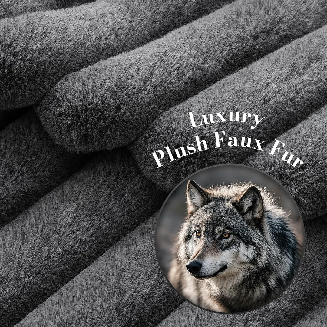 Lanqinglv Kuscheldecke Flauschig Decke Grau,Dicke Kuscheldecke Plüsch Flanell Decke,Weiche Warme Win