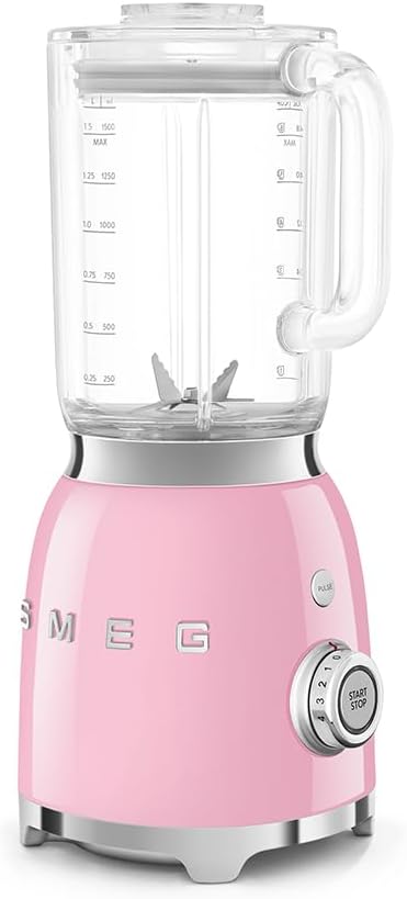 Smeg, BLF03PKEU, 1,5 l Standmixer, 4 -Geschwindigkeitsstufen, 4 Automikprogramme, Abnehmbare Doppelk