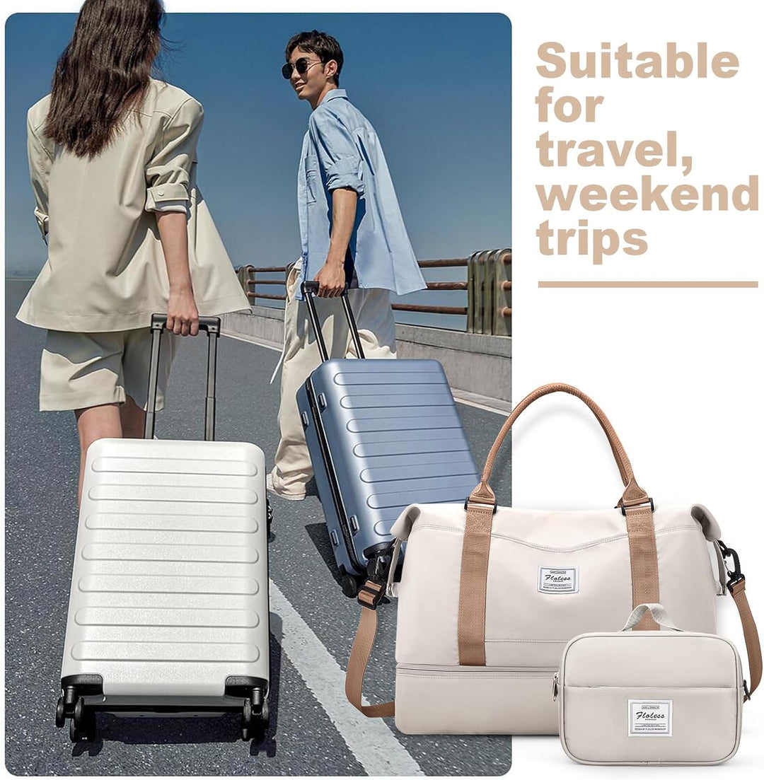 Reisetasche Damen Handgepäck Tasche Sporttasche mit Kulturbeutel Weekender Bag Schwimmtasche Wasserd