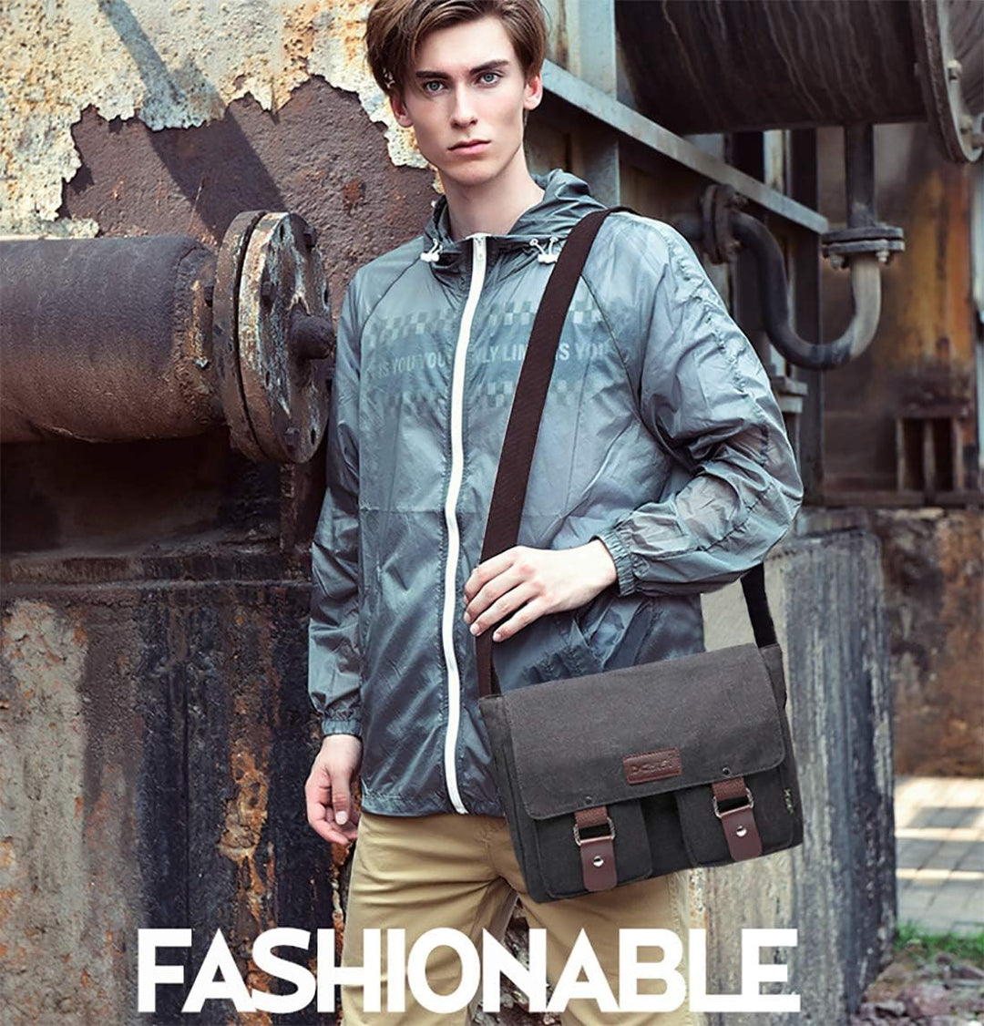 FANDARE Leinwand Messenger Bag Umhängetasche 7.9 inch iPad Tasche Schultertasche Unisex Segeltuch Ta