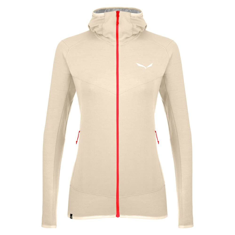 Salewa Damen *Light Micro Pl W Fz HDY Sweatshirt 48 Oatmeal Melange/6080, 48 Oatmeal Melange/6080