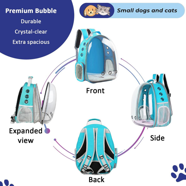 Erweiterbar Katzenrucksack Hunderucksack, Vorderrucksack für Katzen und Kleine Hunde, mit transparen