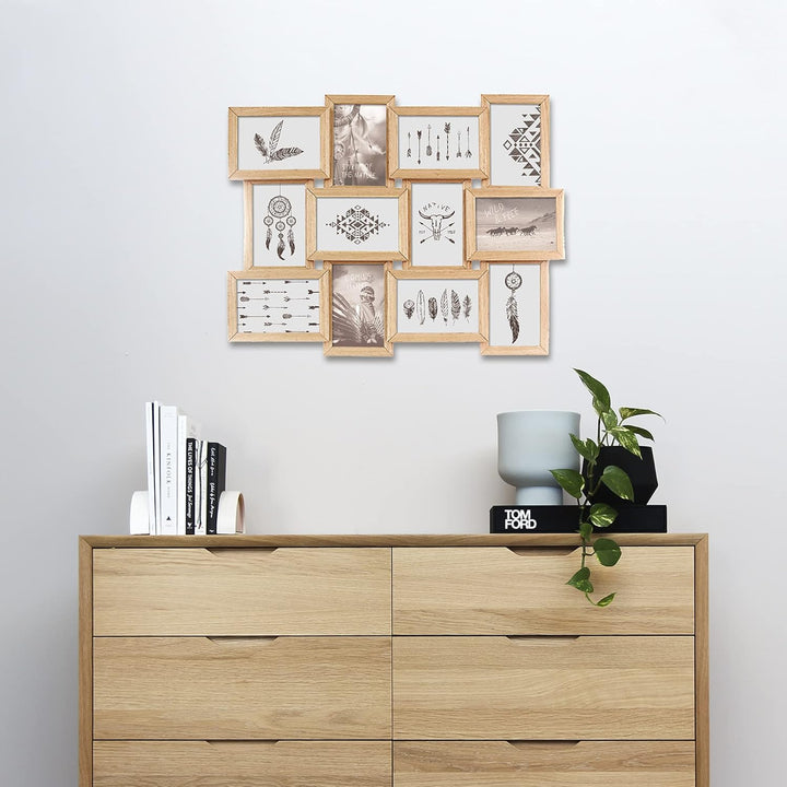 Fotocollage - Holz - 12 Fotos - Beige - Atmosphera créateur d'intérieur