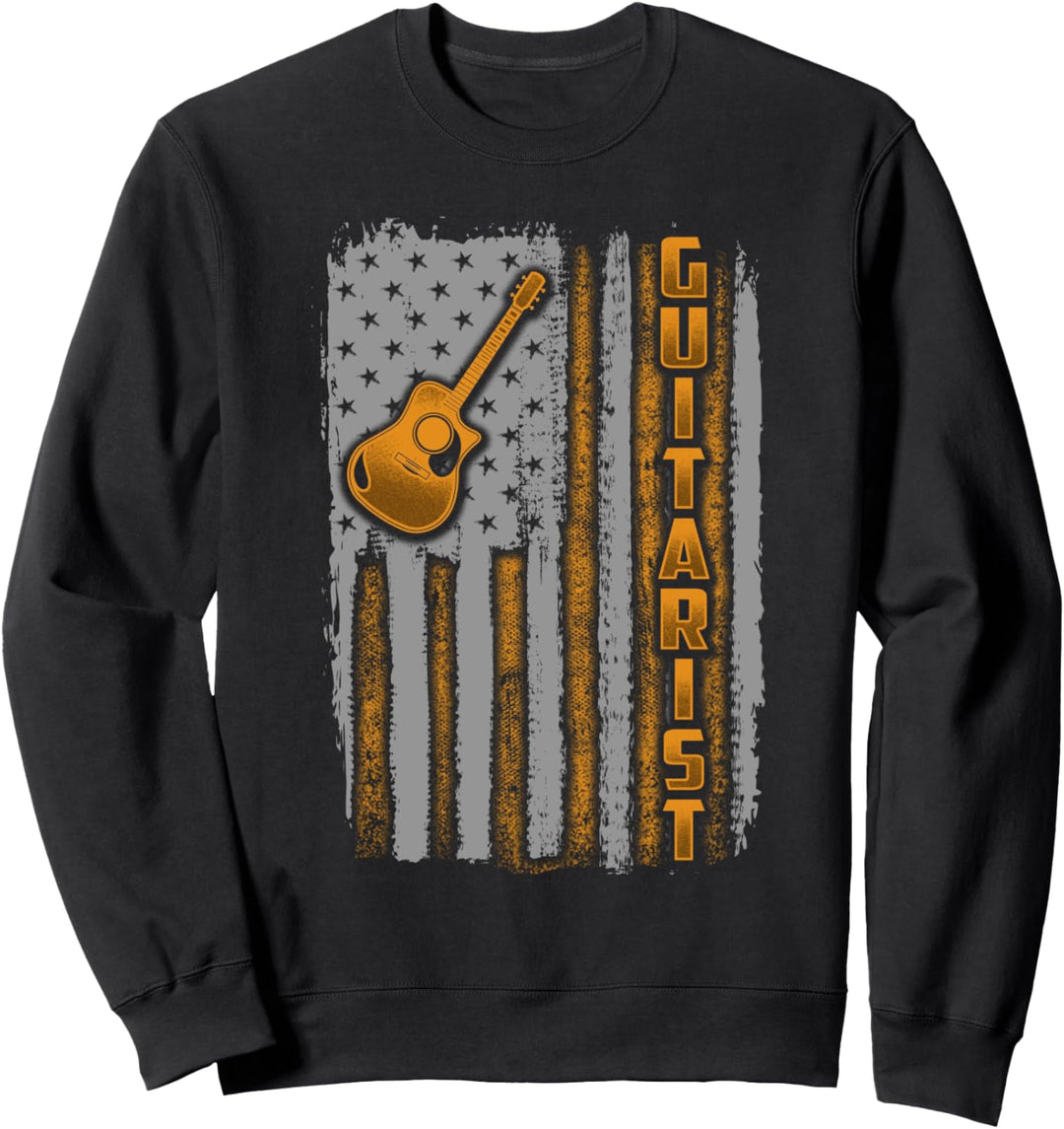 Stolzer Gitarrist - Gitarre mit amerikanischer Flagge Sweatshirt