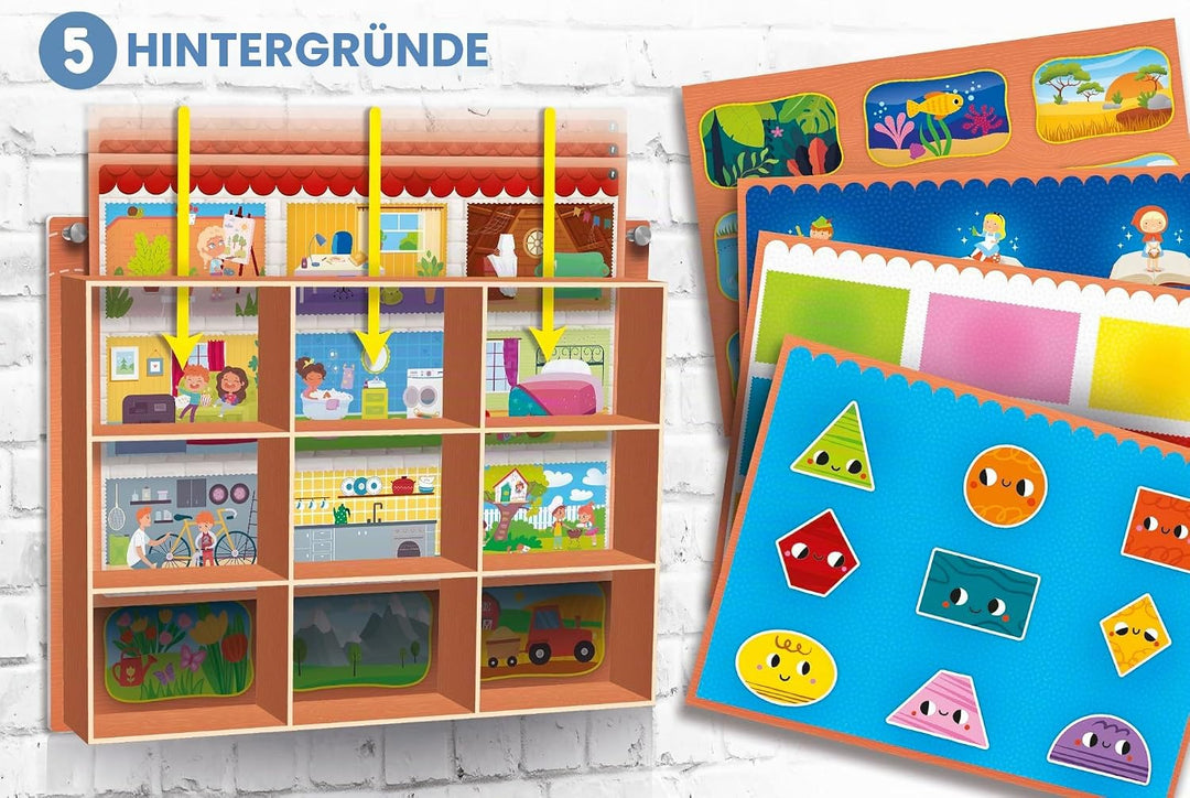 Lisciani - MONTESSORI - Riesenbox - Lernspiel - Austauschbarer Hintergrund - Viele Aktivitäten - Kla