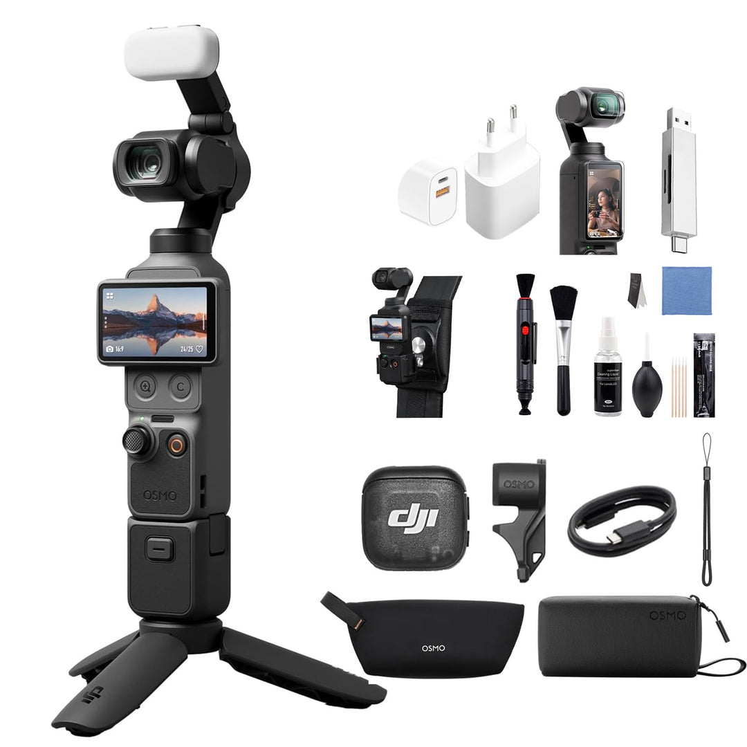 DJI Osmo Pocket 4 Kreativ Combo, Pocket Gimbal Vlog Kamera, 1″ CMOS, 4K/240fps, 3-Achsen-Stabilisier