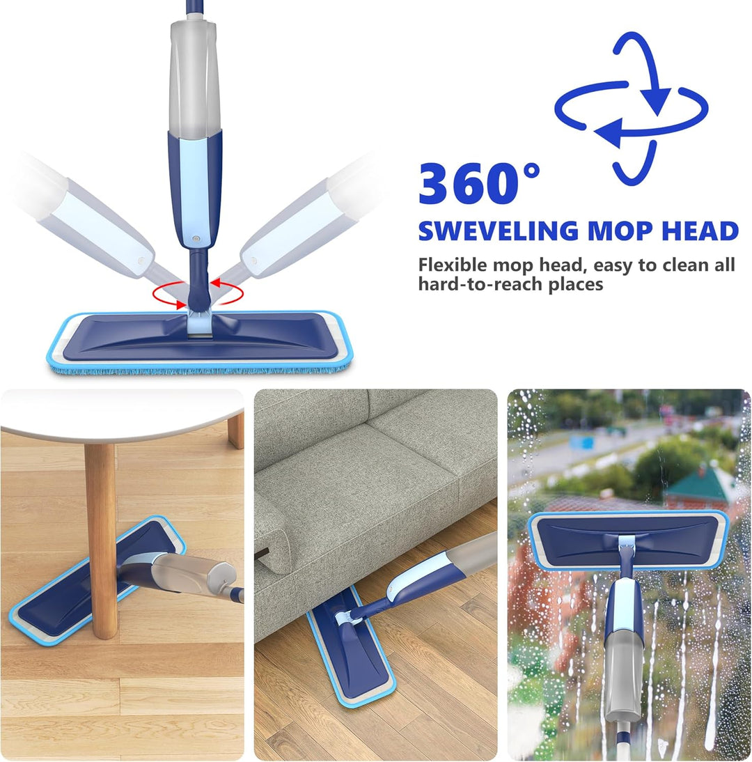 Sprühwischer Bodenwischer mit Sprühfunktion, MANGOTIME Wischer mit Sprühfunktion Spray Mop wischmopp