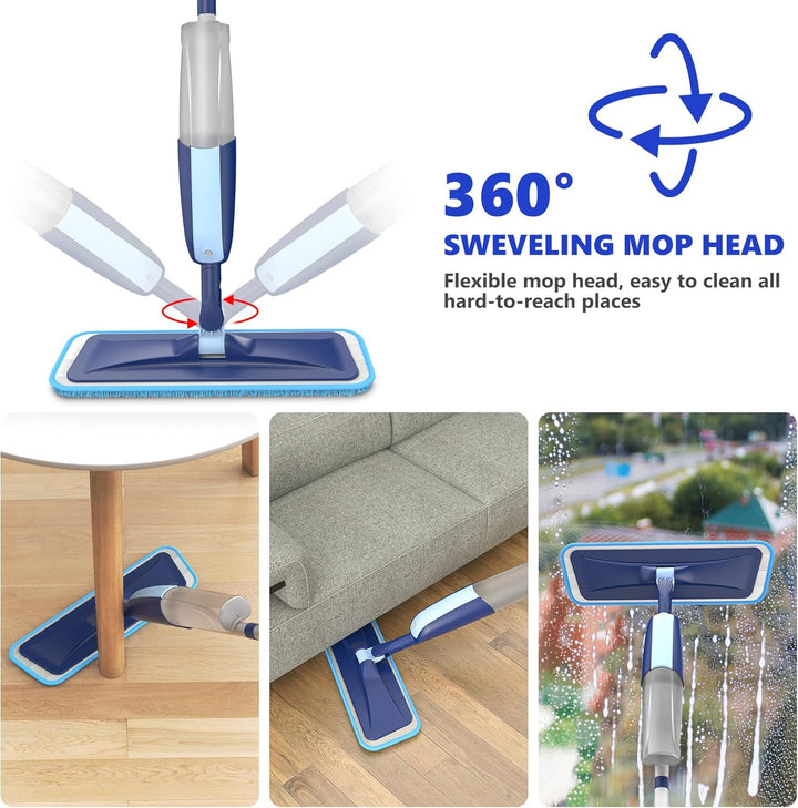 Sprühwischer Bodenwischer mit Sprühfunktion, MANGOTIME Wischer mit Sprühfunktion Spray Mop wischmopp