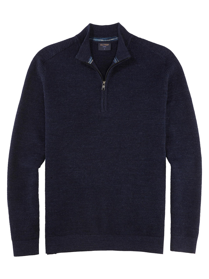 OLYMP Herren Strickpullover Casual Strick,Uni,Regular fit M Marine 18, M Marine 18