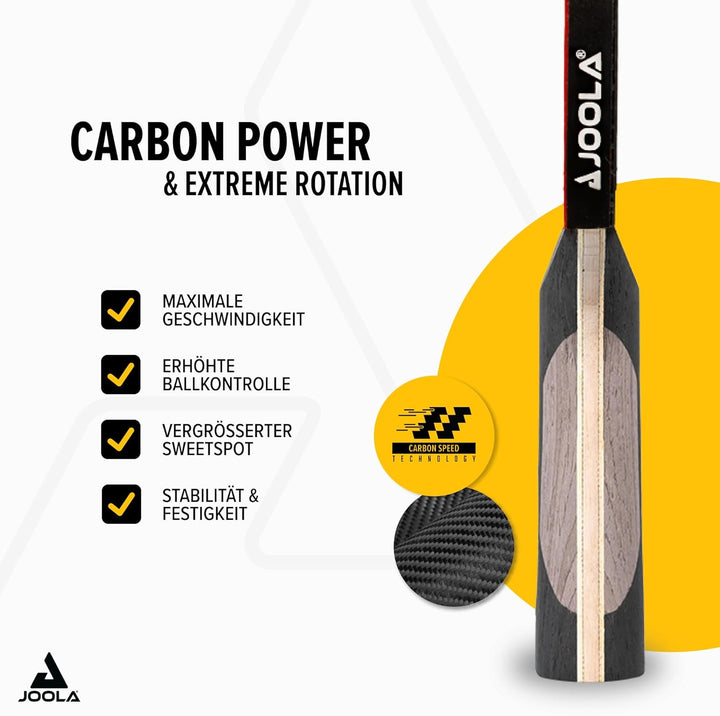 JOOLA ITTF zugelassener Profi Tischtennisschläger INFINITY CARBON, ‎MEGA CARBON und ROSSI CARBON für