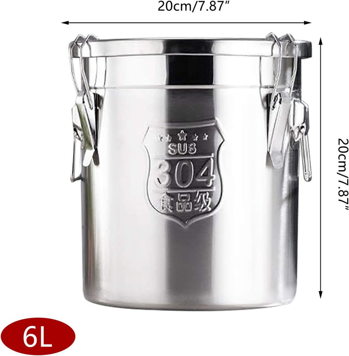 304 Edelstahl GetreidebehäLter Metall Kitchen Reis ÖL Storage Bucket Luftdichter Kanister Lebensmitt