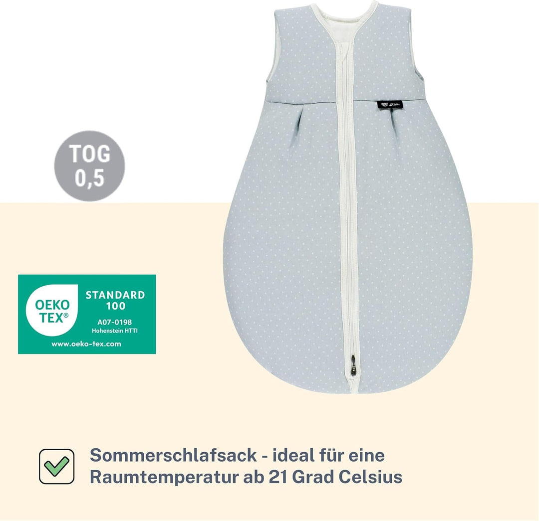 Alvi Schlafsack Baby Mäxchen light I leichter Babyschlafsack ärmellos I Sommerschlafsack Jungen und