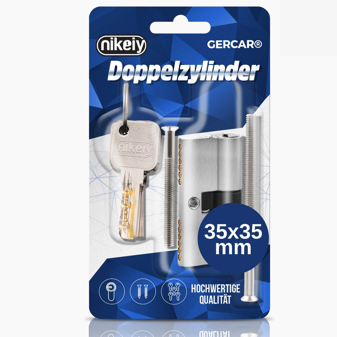 GERCAR Pro Profilzylinder 35/35 Massiver Schliesszylinder Doppelzylinder Zylinderschloss Türschloss