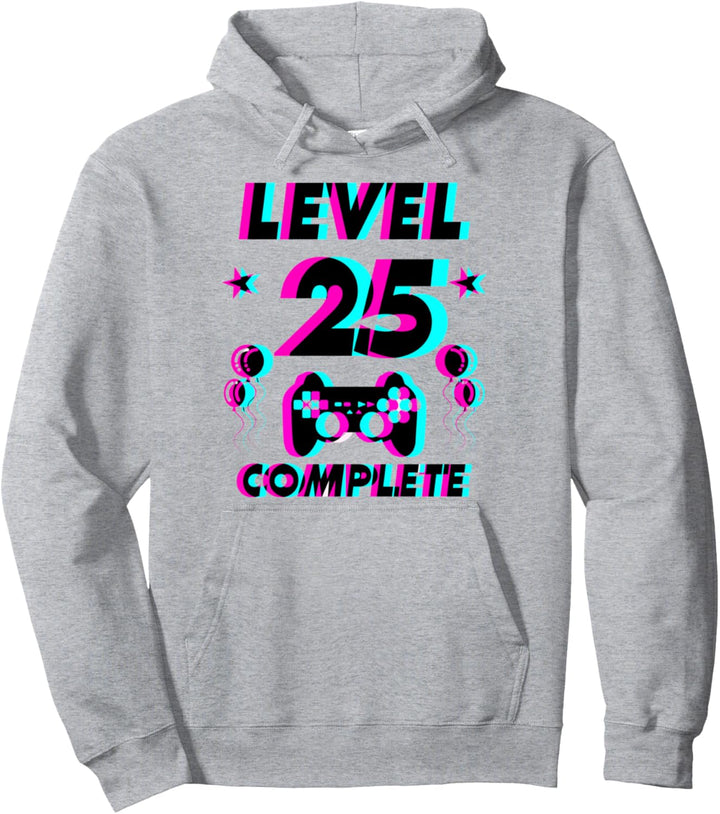 Level 25 Complete 25. Geburtstag - Zocker Gaming Vaporwave Pullover Hoodie