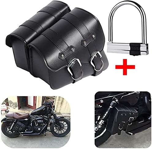 1 Paar Motorrad Satteltaschen Leder Abnehmba Wasserdichte Schwarz Universal für Harley Motorrad Satt