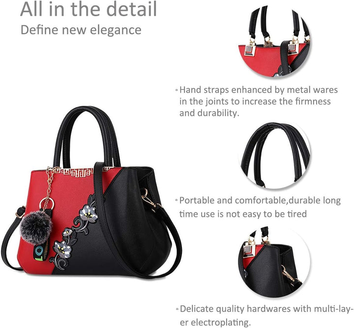 NICOLE & DORIS Handtaschen Damen modische Damenhandtaschen taschen Damen Umhängetaschen mit Blumenmu