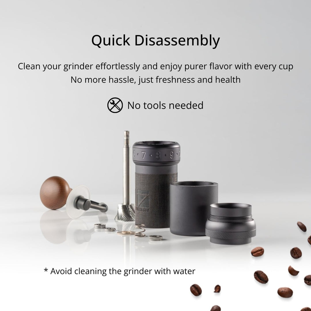 1Zpresso K-Ultra Manuelle Kaffeemühle Eisengrau mit konischen Mahlwerk aus Edelstahl, Intuitive nume