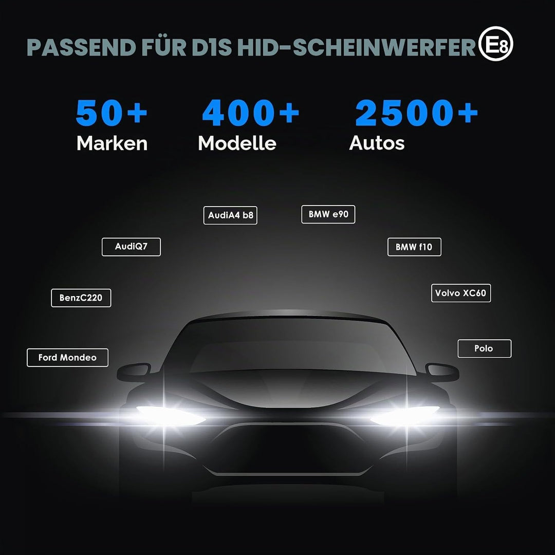 Wattstar D1S 6000K, Xenonlampe Ersatzlampe, HID D1S Xenonlampe, 35W HID Scheinwerferlampe, IP68 wass