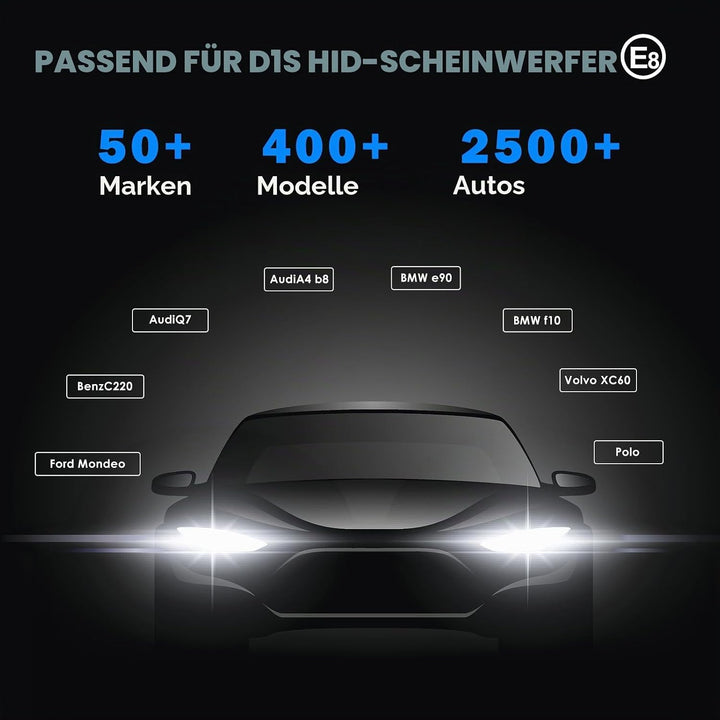 Wattstar D1S 6000K, Xenonlampe Ersatzlampe, HID D1S Xenonlampe, 35W HID Scheinwerferlampe, IP68 wass