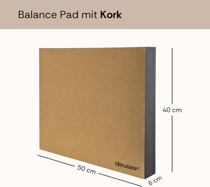 Deuser Balance Pad aus TPE mit nachhaltiger Korkbeschichtung, rutschfest, fördert Gleichgewicht und