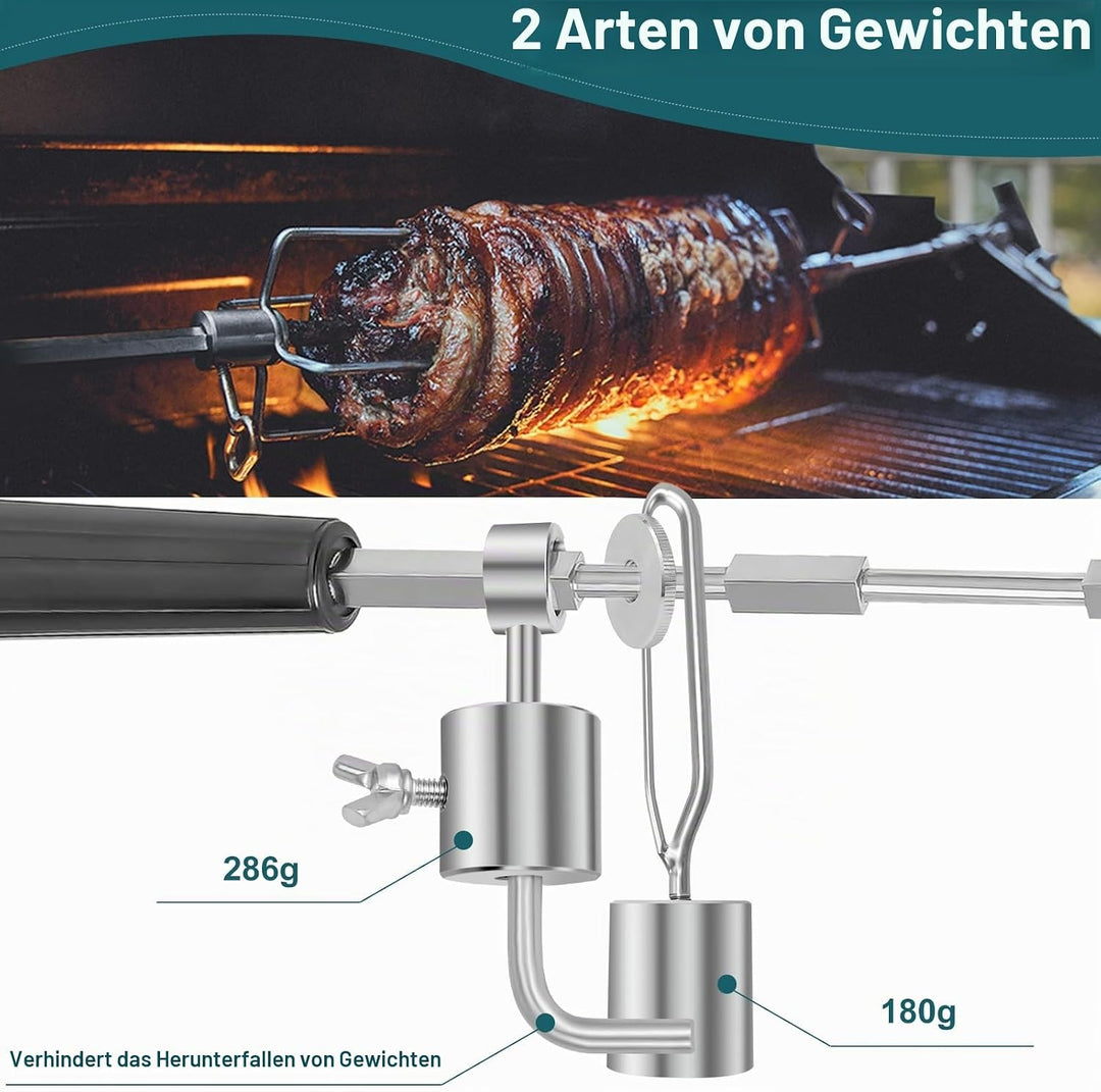 2 STK Ausgleichsgewicht für Grillspie, 180g, 286g Counter Balance, Grillspiessgewichte, Rotisseriesp