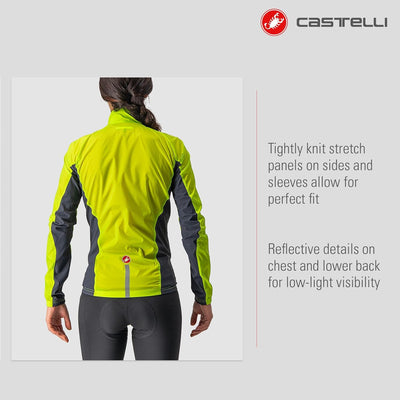 CASTELLI Damen Squadra Stretch W Jacket Jacket (1er Pack) XS Elektrischer Kalk/Dunkelgrau, XS Elektr