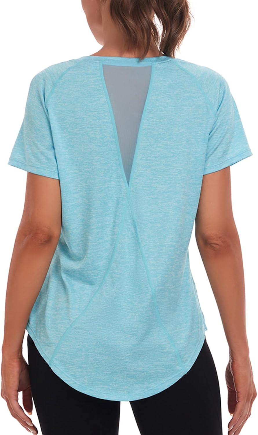 Jlowesun Sportshirt Damen Kurzarm, Leichtes Atmungsaktiv Funktions Back Mesh Sport Oberteile Damen,