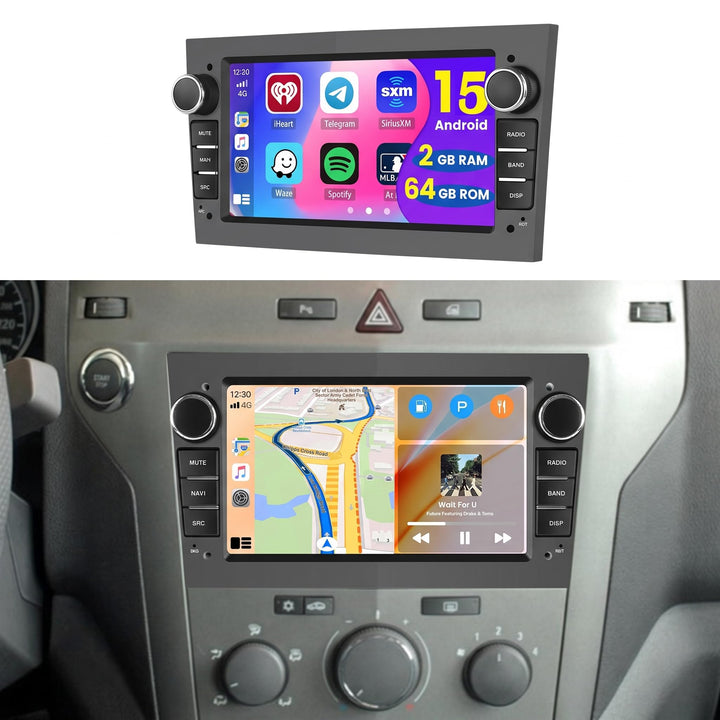 Hikity 2+64G Android Autoradio für Opel Astra H/Zafira B/Corse C D Wireless Carplay Android Auto, 7