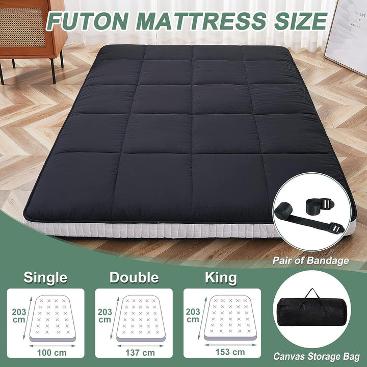 Futon Matratze 137x203cm Klappmatratze - 10cm dick Japanische Klappmatratze, Futon Gästebett, Bodenm