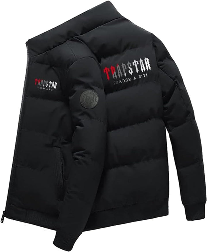 Celucke Daunenjacke Herren Glänzend Winterjacke Dicke Übergangsjacke mit Kapuze Lange Ärmel Mode War