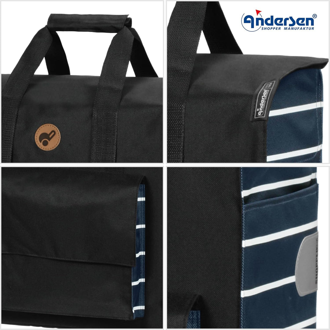 Andersen Einkaufstrolley Ersatztasche - 51 Liter - Seiten- & Fronttasche - Tragegriff - extra Innenf