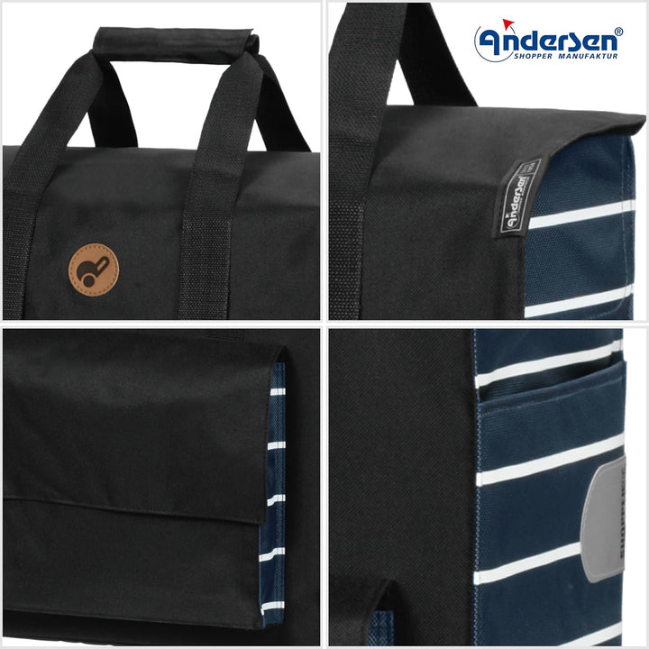 Andersen Einkaufstrolley Ersatztasche - 51 Liter - Seiten- & Fronttasche - Tragegriff - extra Innenf