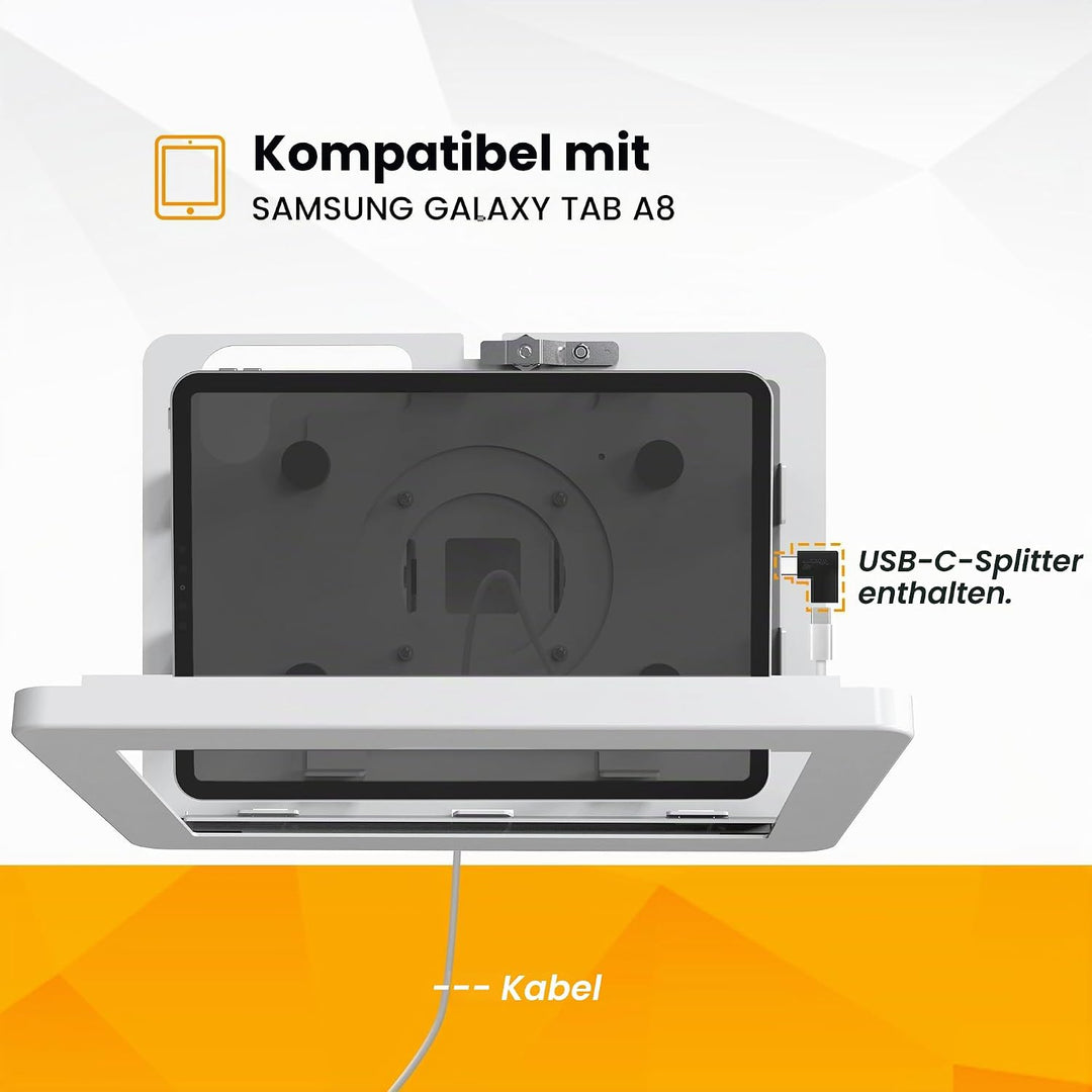 Wandhalterung abschliessbar schlüssel kompatibel mit Samsung Galaxy TAB A8 10,5 Zoll, Metall Tablet