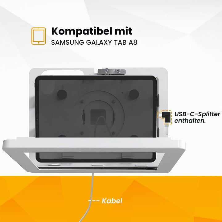 Wandhalterung abschliessbar schlüssel kompatibel mit Samsung Galaxy TAB A8 10,5 Zoll, Metall Tablet