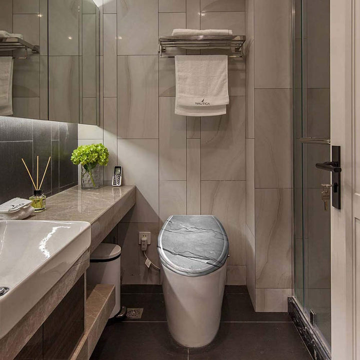 HENGMEI Toilettendeckel mit Absenkautomatik Toilettensitz WC-Sitz Klodeckel Klobrille aus Hartplasti