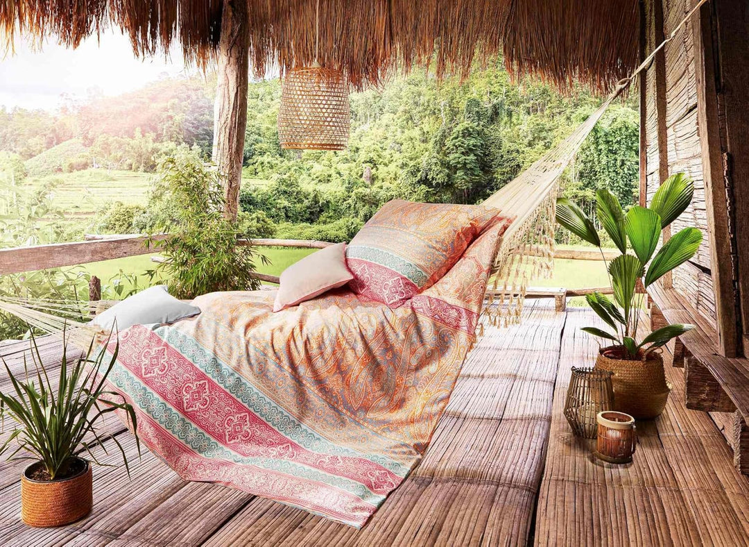 fleuresse Mako-Satin Bettwäsche Modern Classic Dilbeek apricot 1 Bettbezug 155 x 220 cm + 1 Kissenbe