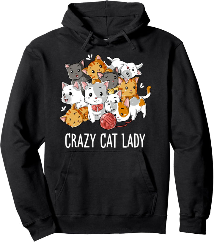 Crazy Cat Lady Funny Girls Women Kitty Kitten Animal Lover Pullover Hoodie