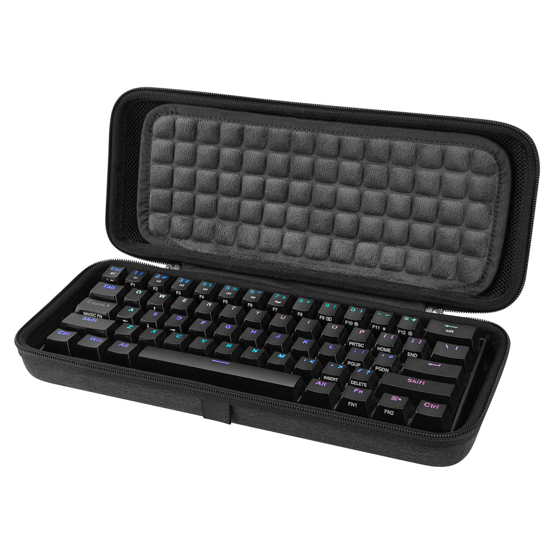 Linkidea Hard Travel Case für Kompakte 60% Tastatur, Computer 61 Tasten Wireless/Wired Keyboard Trag