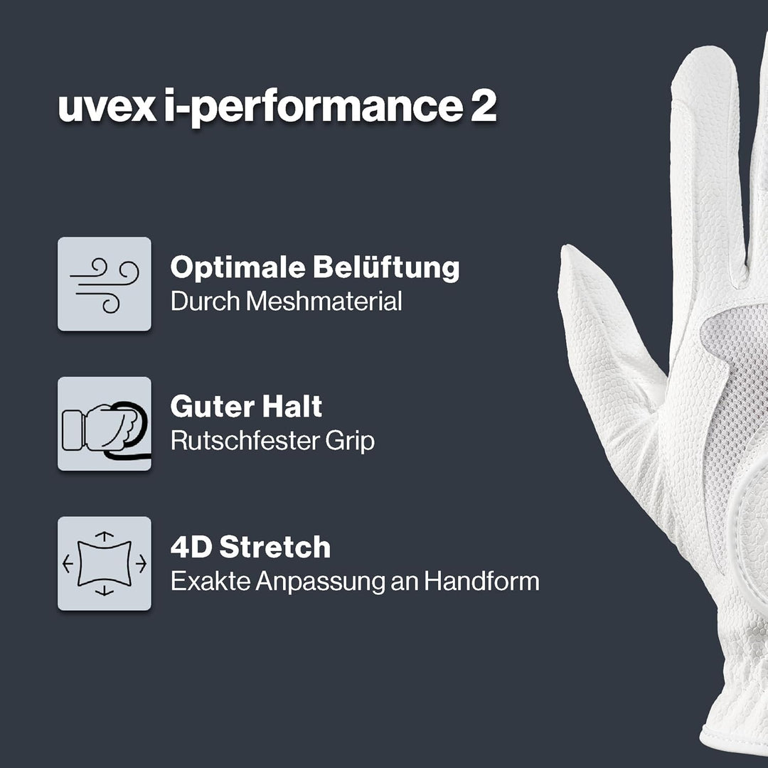 Uvex I-Performance 2 Reithandschuhe 6 Weiss, 6 Weiss