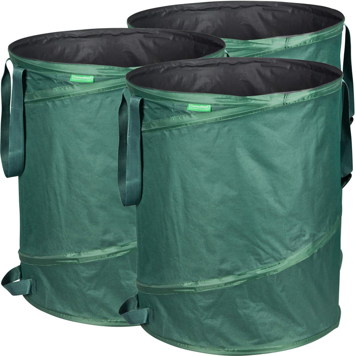 GardenMate 3x Pop-up Gartensack 160l - Selbstaufstellend aus robustem Polyester Oxford 600D Gewebe 3